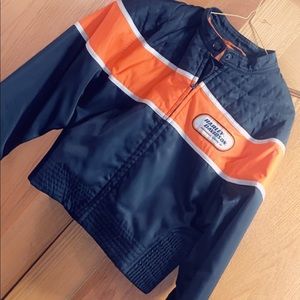 Black and Orange Nylon Harley Davidson jacket